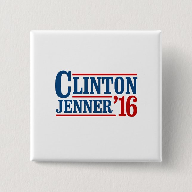 Badge Carré 5 Cm Clinton Jenner 2016 (Devant)
