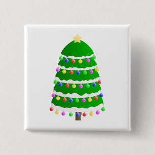 Badge Carré 5 Cm Clipart (images graphiques) d'arbre de Noël