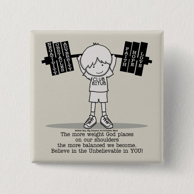 Badge Carré 5 Cm Club BITUB - Plus équilibré (Devant)