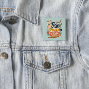 Badge Carré 5 Cm Club de Boulangerie Flour Power Cottage