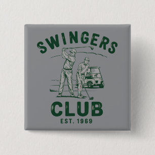 Badge Carré 5 Cm Club de Swingueurs Drôle Sarcastique Golf Golfeur