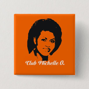 Badge Carré 5 Cm Club Michelle O. Button, citrouille