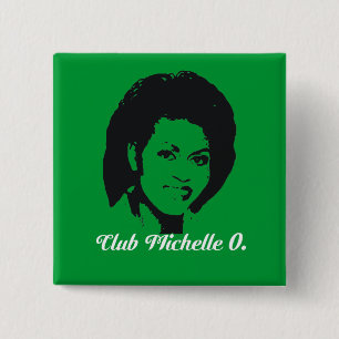 Badge Carré 5 Cm Club Michelle O. Button, vert de Kelly