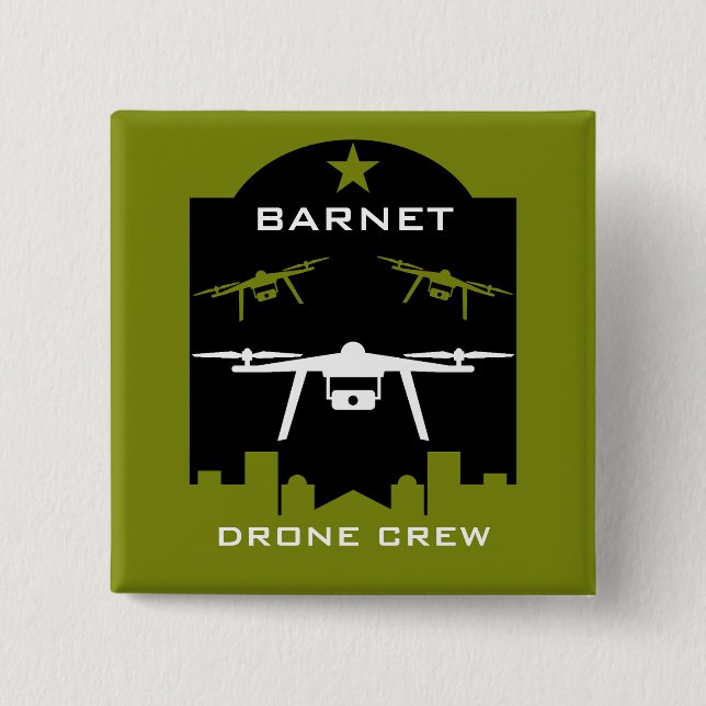 Badge Carré 5 Cm Clubs Et Groupes De Drones Hobby (Devant)