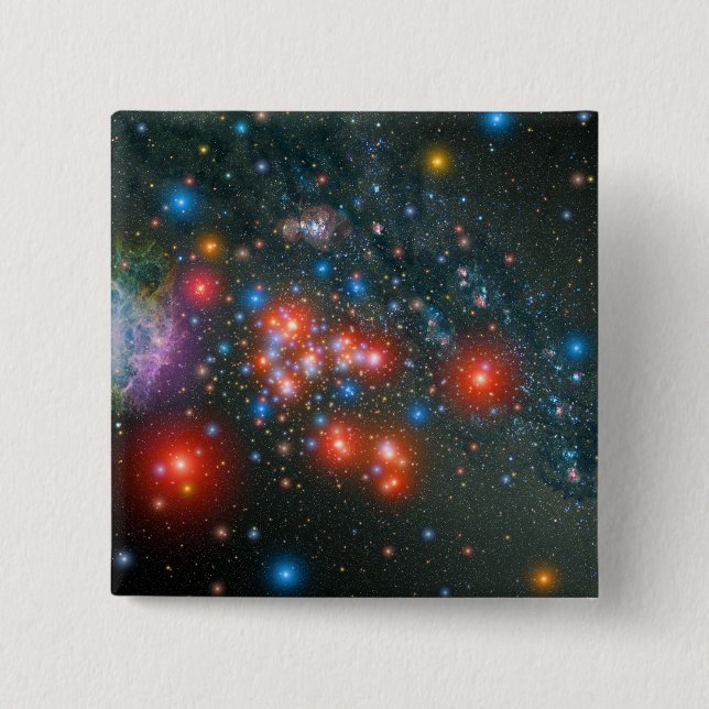 Badge Carré 5 Cm Cluster Red Super Giant (Devant)