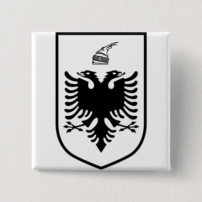 Badge Carré 5 Cm Coat of arms of Albania  (Devant)