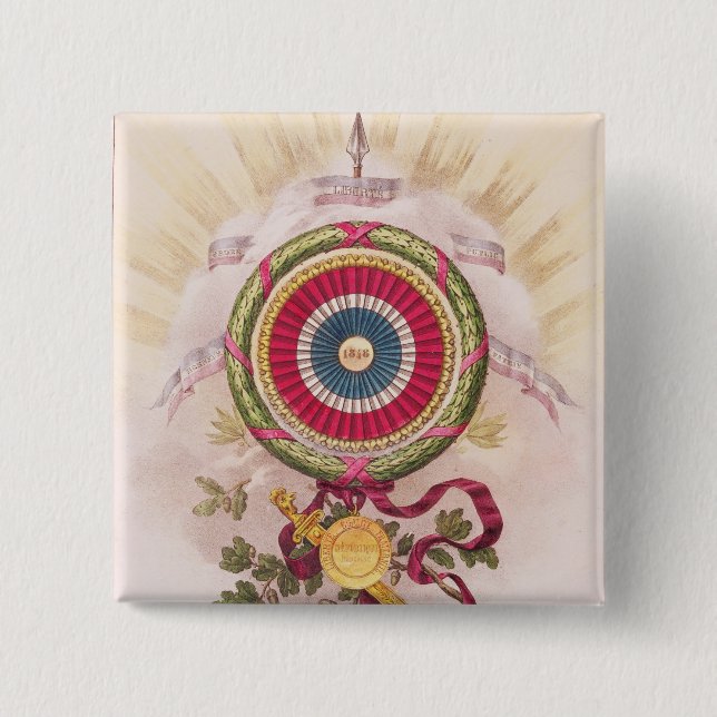 Badge Carré 5 Cm Cocarde, emblème de 1848 (Devant)