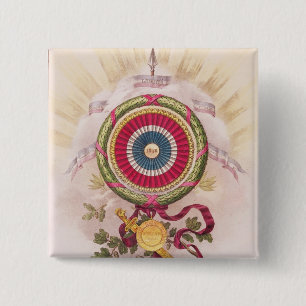 Badge Carré 5 Cm Cocarde, emblème de 1848
