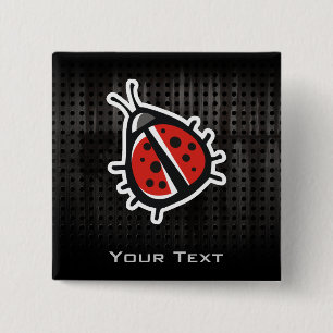 Badge Carré 5 Cm Coccinelle mignonne ; Cool