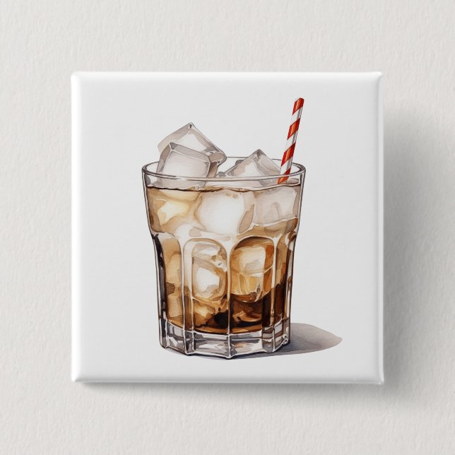 Badge Carré 5 Cm Cocktail de café glacé (Devant)