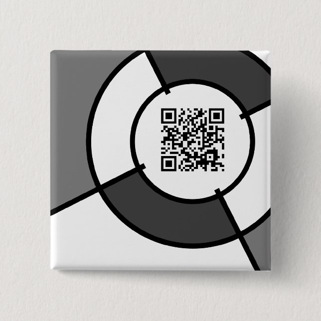 Badge Carré 5 Cm code QR bullseye (Devant)