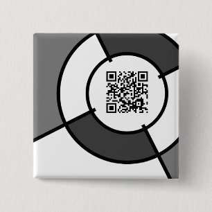 Badge Carré 5 Cm code QR bullseye