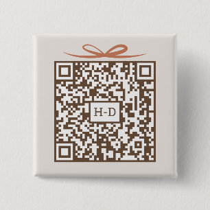 Badge Carré 5 Cm Code QR Monogram Gift & Bow Fonds en espèces de