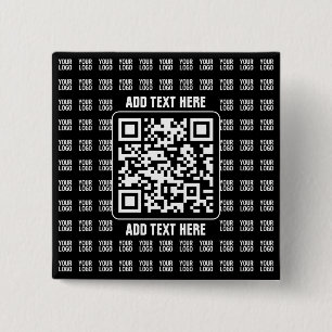 Badge Carré 5 Cm Code QR promotionnel (modifiable) plus motif de lo