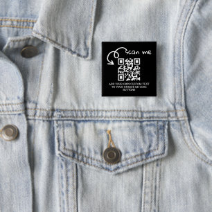 Badge Carré 5 Cm Code QR unique site Web numérisable personnalisé