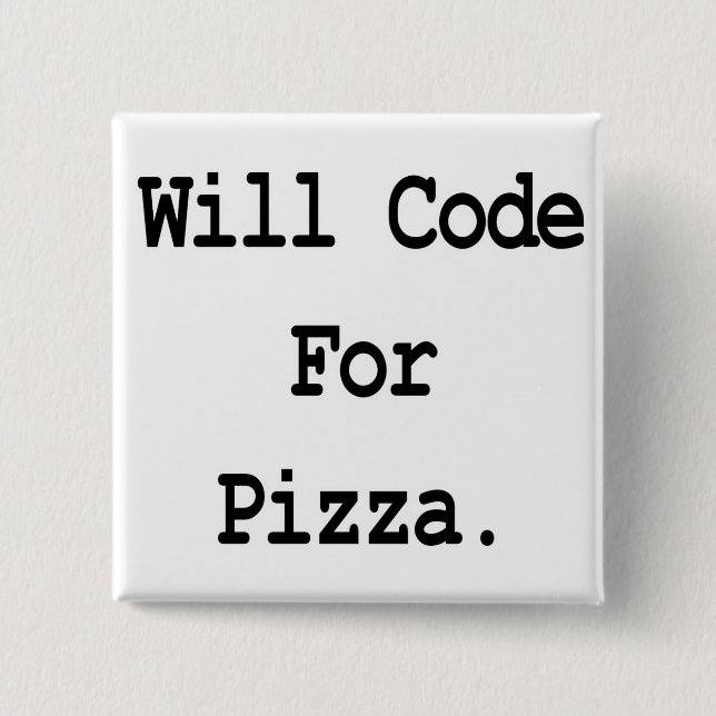 Badge Carré 5 Cm coderai pour de la pizza (Devant)