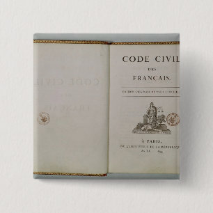 Badge Carré 5 Cm Codez civil, ouvert au titlepage, 1804