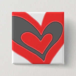 Badge Carré 5 Cm coeur d'amour d'a2z