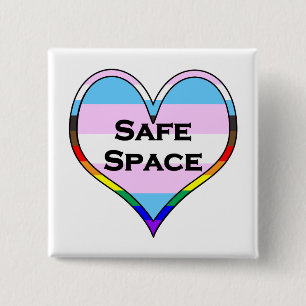 Badge Carré 5 Cm Coeur espace Trans-Safe