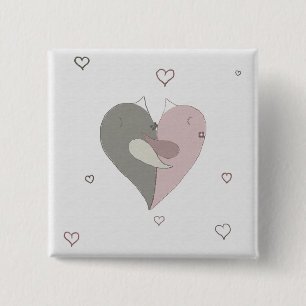 Badge Carré 5 Cm Coeur Inséparable