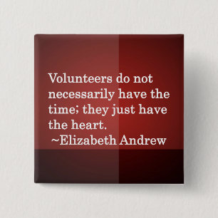 Badge Carré 5 Cm Coeur volontaire