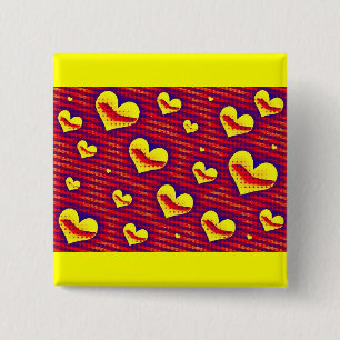 Badge Carré 5 Cm Coeurs d'art pop