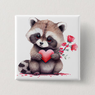 Badge Carré 5 Cm Coeurs ludiques - Enfants Saint-Valentin