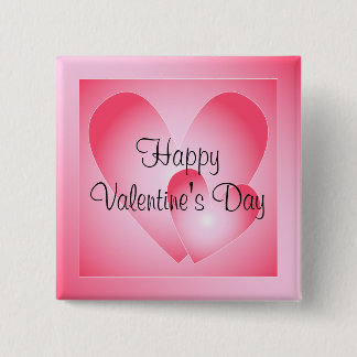 Badge Carré 5 Cm Coeurs mignons roses et blancs