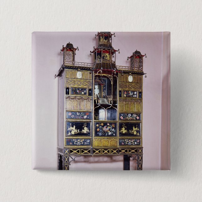 Badge Carré 5 Cm Coffret de pagoda dans le style de Thomas (Devant)