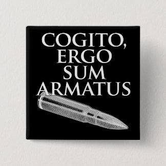Badge Carré 5 Cm Cogito, donc somme Armatus