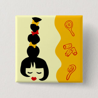 Badge Carré 5 Cm Coiffeur de bouton