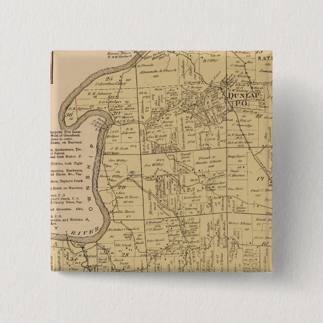 Badge Carré 5 Cm Colérain, Ohio (Devant)