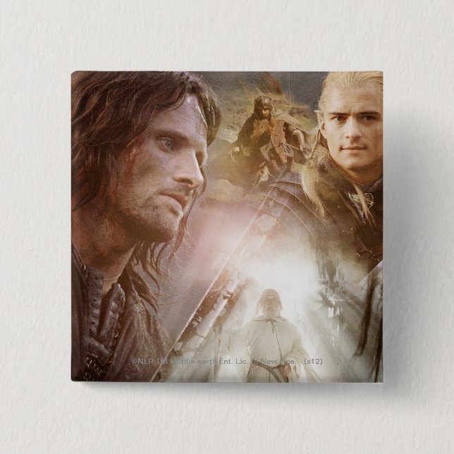 Badge Carré 5 Cm Collage de caractères (Devant)