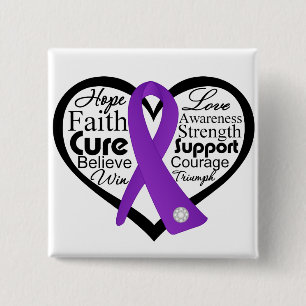 Badge Carré 5 Cm Collage de ruban de coeur de lupus