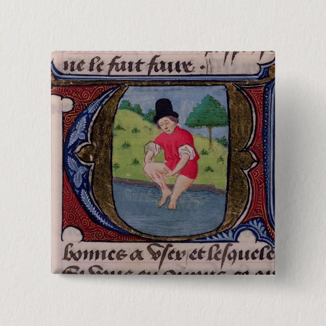 Badge Carré 5 Cm Collant comme une sangsue, de 'Traite de Medecine' (Devant)