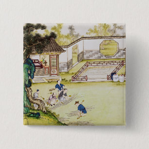 Badge Carré 5 Cm Collecte du bambou pour faire le papier