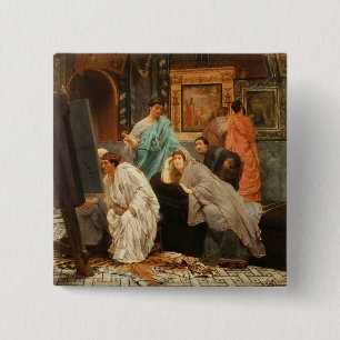 Badge Carré 5 Cm Collecteur d'Alma-Tadema   à l'heure d'Augustus