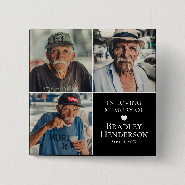 Badge Carré 5 Cm Collection photo moderne Garde-mémoire (Devant)