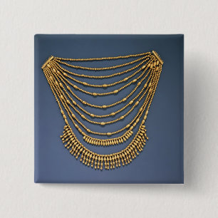 Badge Carré 5 Cm Collier avec des cloches