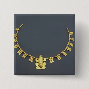 Badge Carré 5 Cm Collier de Quimbaya avec des grenouilles, de