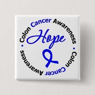 Badge Carré 5 Cm Colon Cancer Hope