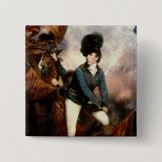 Badge Carré 5 Cm Colonel Banastre Tarleton 1782 (Devant)
