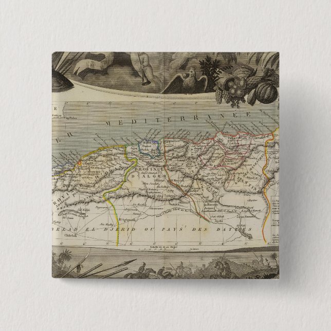 Badge Carré 5 Cm colonie française Algérie (Devant)