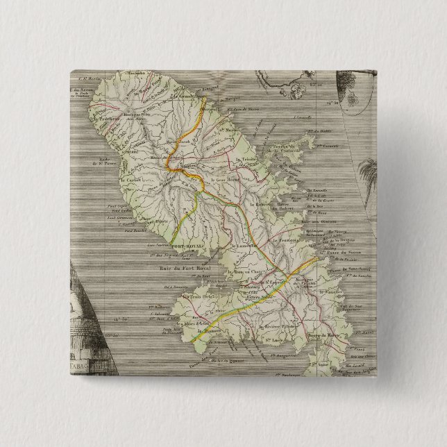 Badge Carré 5 Cm Colonies françaises Martinique (Devant)