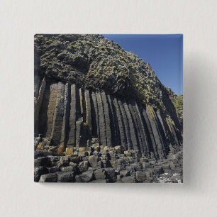 Badge Carré 5 Cm Colonnes de basalte par Fingal's Cave, Staffa, au 