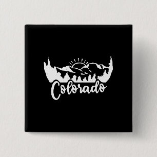 Badge Carré 5 Cm Colorado Tee - Retro Vintage Mountains Nature Hike