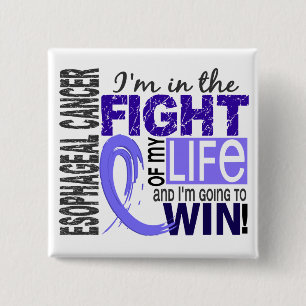 Badge Carré 5 Cm Combat de mon Cancer oesophagien de la vie