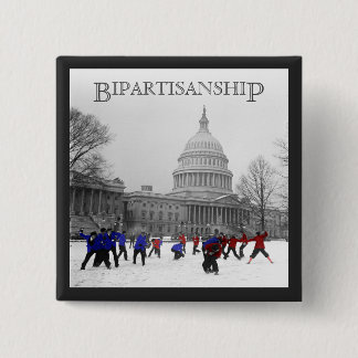 Badge Carré 5 Cm Combat de snowball bipartisan