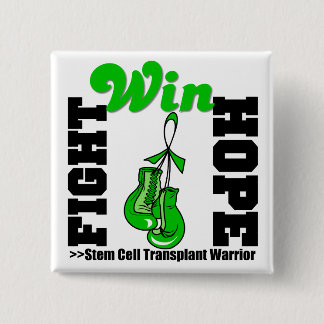 Badge Carré 5 Cm Combattez Croire Gagner Transplant Cellules Souche