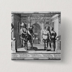 Badge Carré 5 Cm Comédiens au théâtre d'Hotel de la Bourgogne